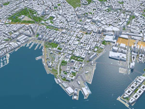 Oslo downtown city Norway 8km 3D Model