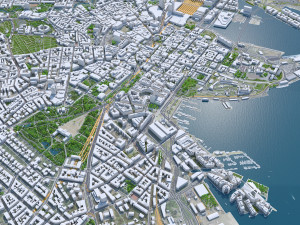 Oslo downtown city Norway 8km Modèle 3D