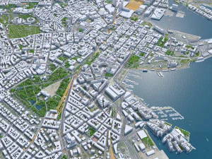Oslo downtown city Norway 8km 3D Model