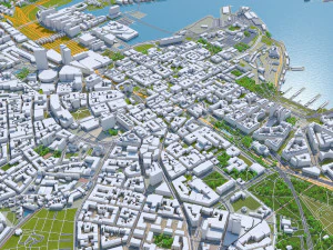 Oslo downtown city Norway 8km 3D Model