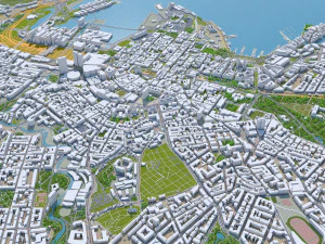 Oslo downtown city Norway 8km 3D Model