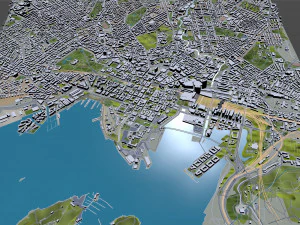 Oslo downtown city Norway 8km 3D Model