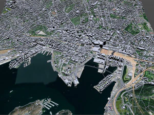Oslo downtown city Norway 8km 3D Model