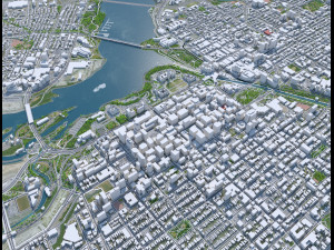 Ottawa downtown city Canada 8km 3D 모델