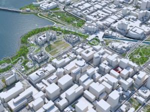 Ottawa downtown city Canada 8km 3D 모델