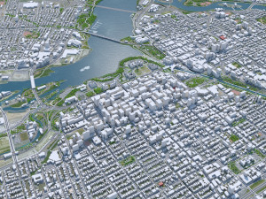 Ottawa downtown city Canada 8km 3D 모델