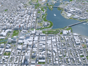 Ottawa downtown city Canada 8km 3D 모델