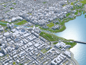 Ottawa downtown city Canada 8km 3D 모델