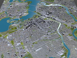 Ottawa downtown city Canada 8km 3D 모델