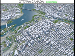 Centro citt&agrave; di Ottawa Canada 8 km Modello 3D