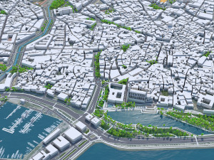 Palma downtown city Spain 6km 3D Model