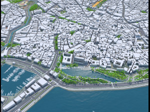 Palma downtown city Spain 6km 3D 모델