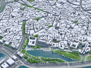 Palma downtown city Spain 6km 3D 모델