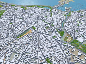 Palma downtown city Spain 6km 3D 모델