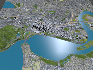 Perth downtown city Australia 8km 3D Model