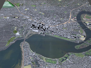Perth downtown city Australia 8km 3D Model