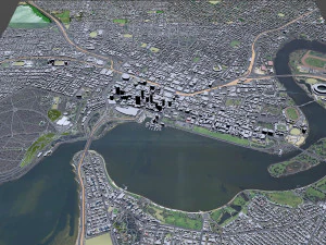 Perth downtown city Australia 8km 3D Model