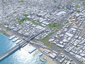 Philadelphia downtown city Pennsylvania USA 8km 3D Модель