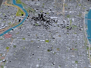 Philadelphia downtown city Pennsylvania USA 8km 3D Модель