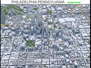 Filadelfia, centro de la ciudad, Pensilvania, EE. UU., 8 km Modelo 3D