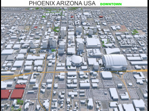 Phoenix downtown city Arizona USA 8km Modelo 3D