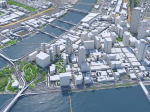 Pennsylvania downtown city USA 8km 3D Модель