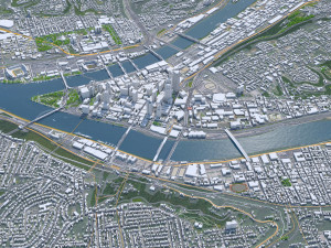 Pennsylvania downtown city USA 8km 3D Модель