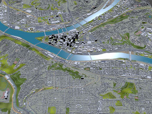 Pennsylvania downtown city USA 8km 3D Модель