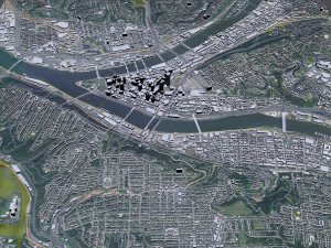 Pennsylvania downtown city USA 8km 3D Модель