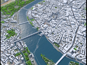 Prague downtown city Praha Czechia 8 km 3D Model