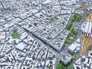 Prague downtown city Praha Czechia 8 km 3D Model