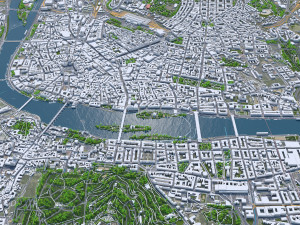 Prague downtown city Praha Czechia 8 km 3D Model