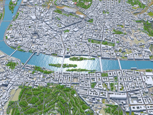 Prague downtown city Praha Czechia 8 km 3D Model