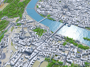 Prague downtown city Praha Czechia 8 km 3D Model