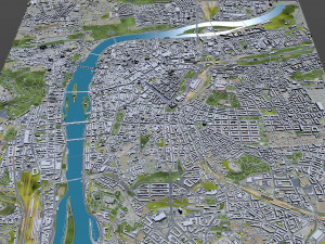Prague downtown city Praha Czechia 8 km 3D Model
