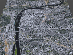 Prague downtown city Praha Czechia 8 km 3D Model