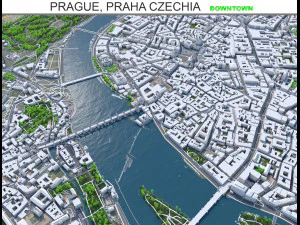 Prag şehir merkezi Prag Çekya 8 km 3D Model