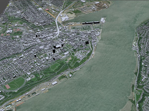 Quebec downtown city Canada 8km 3D Model
