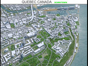Centro de la ciudad de Quebec Canad&aacute; 8 km Modelo 3D