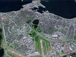 Reykjavik downtown city Iceland 8km 3D Model