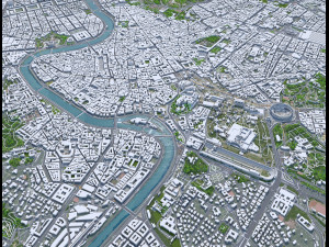 Rome downtown city Italy 8km Modelo 3D