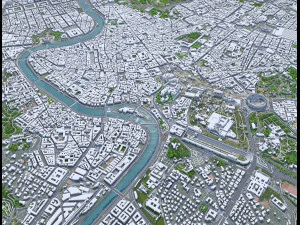 Rome downtown city Italy 8km 3D Model