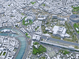 Rome downtown city Italy 8km Modelo 3D
