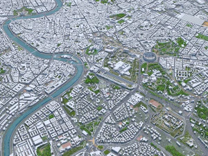Rome downtown city Italy 8km 3D Model