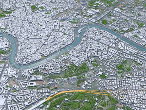 Rome downtown city Italy 8km 3D Model