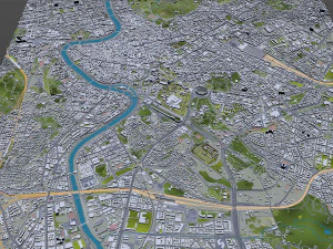 Rome downtown city Italy 8km 3D Model