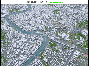 Rome downtown city Italy 8km 3D Model
