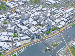 Saint Paul downtown city Minnesota 6km 3D Model