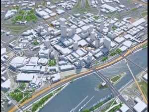 Saint Paul downtown city Minnesota 6km 3D Model
