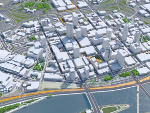 Saint Paul downtown city Minnesota 6km 3D Model